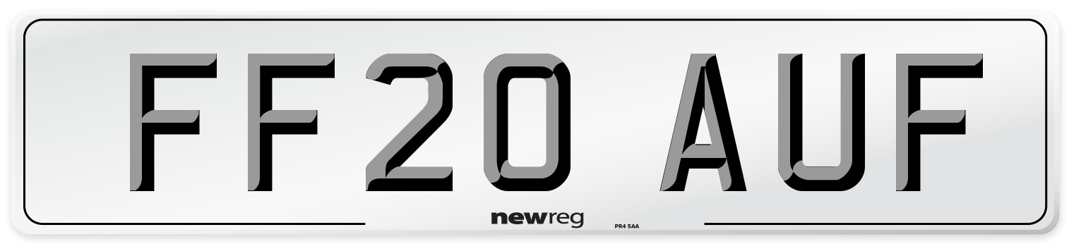 FF20 AUF Number Plate from New Reg